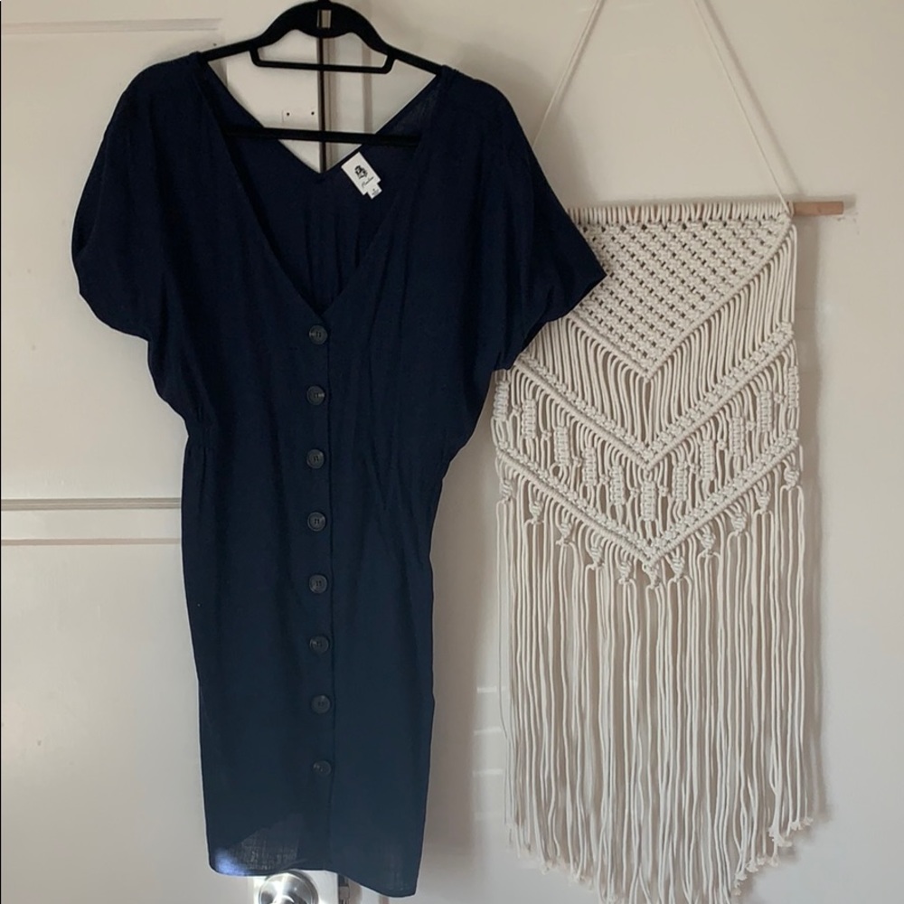 Navy linen dress